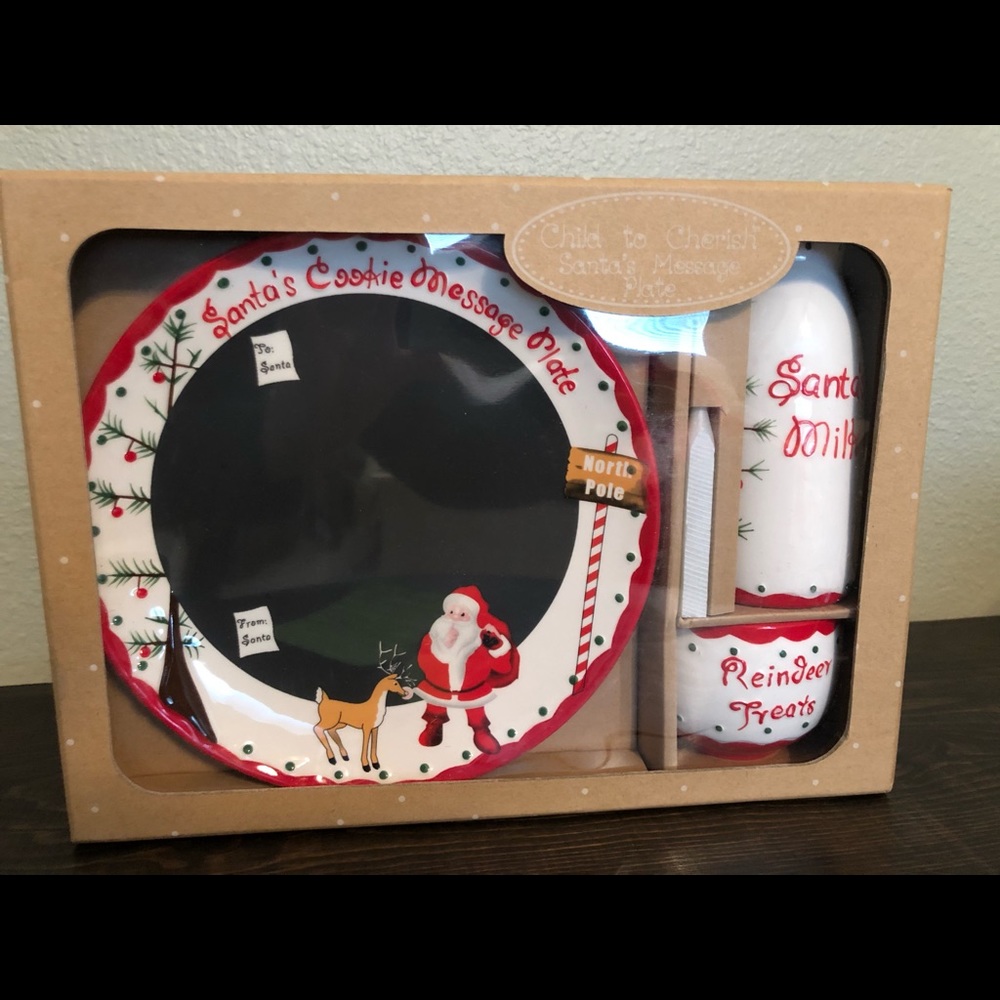 Santa’s message plate set